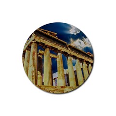 Athens Greece Ancient Architecture Rubber Round Coaster (4 pack) 