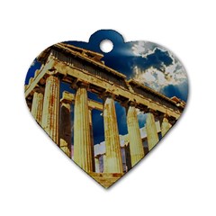 Athens Greece Ancient Architecture Dog Tag Heart (two Sides) by Celenk