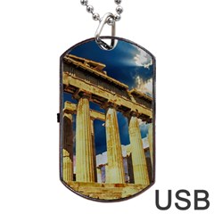 Athens Greece Ancient Architecture Dog Tag Usb Flash (one Side) by Celenk