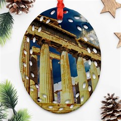 Athens Greece Ancient Architecture Oval Filigree Ornament (two Sides) by Celenk