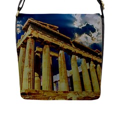 Athens Greece Ancient Architecture Flap Messenger Bag (l) 