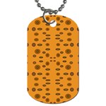 Brown Circle Pattern On Yellow Dog Tag (One Side) Front