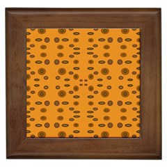 Brown Circle Pattern On Yellow Framed Tiles by BrightVibesDesign