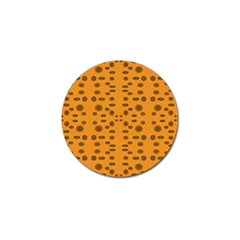 Brown Circle Pattern On Yellow Golf Ball Marker by BrightVibesDesign