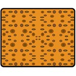 Brown Circle Pattern On Yellow Fleece Blanket (Medium)  60 x50  Blanket Front