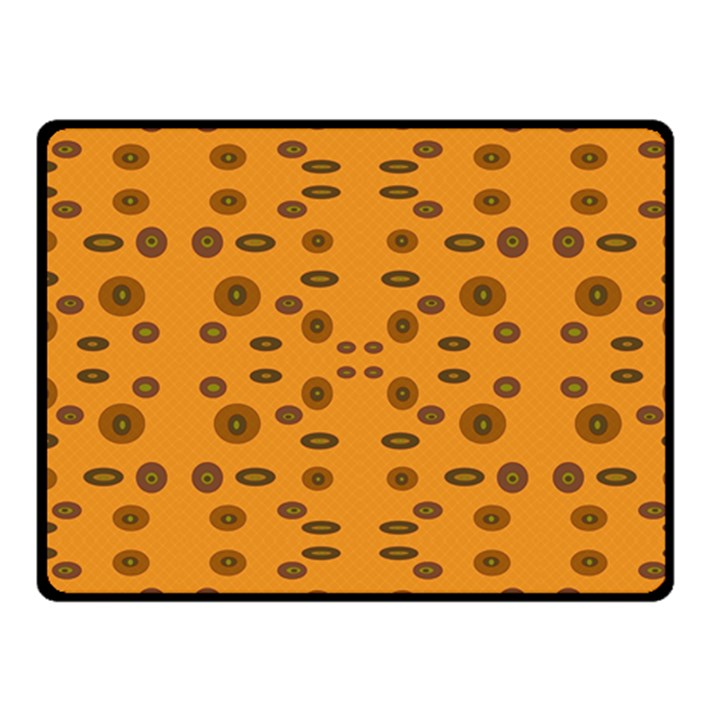 Brown Circle Pattern On Yellow Fleece Blanket (Small)