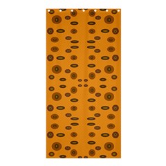 Brown Circle Pattern On Yellow Shower Curtain 36  X 72  (stall)  by BrightVibesDesign