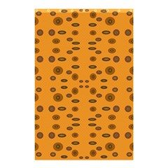 Brown Circle Pattern On Yellow Shower Curtain 48  X 72  (small)  by BrightVibesDesign