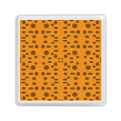 Brown Circle Pattern On Yellow Memory Card Reader (square)  by BrightVibesDesign