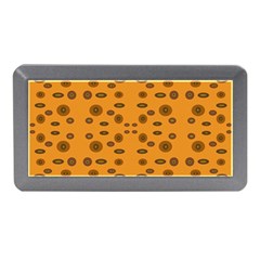 Brown Circle Pattern On Yellow Memory Card Reader (mini) by BrightVibesDesign