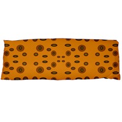 Brown Circle Pattern On Yellow Body Pillow Case (dakimakura) by BrightVibesDesign