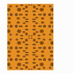 Brown Circle Pattern On Yellow Small Garden Flag (two Sides) by BrightVibesDesign