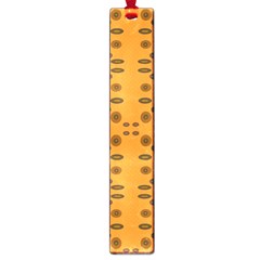 Brown Circle Pattern On Yellow Large Book Marks by BrightVibesDesign