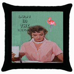 Lost In The 1950s    Black Throw Pillow Case by JULIEGEESCOLLECTABLES