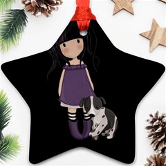 Dolly Girl And Dog Star Ornament (two Sides) by Valentinaart