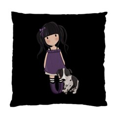 Dolly Girl And Dog Standard Cushion Case (one Side) by Valentinaart