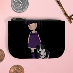 Dolly Girl And Dog Mini Coin Purses by Valentinaart