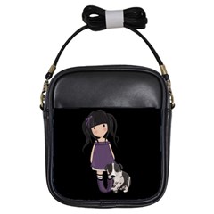 Dolly Girl And Dog Girls Sling Bags by Valentinaart