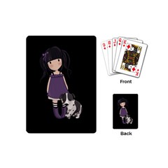 Dolly Girl And Dog Playing Cards (mini)  by Valentinaart