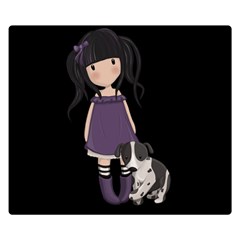 Dolly Girl And Dog Double Sided Flano Blanket (small)  by Valentinaart