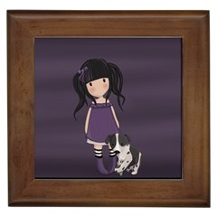 Dolly Girl And Dog Framed Tiles by Valentinaart