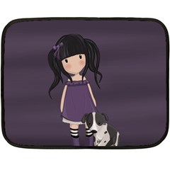 Dolly Girl And Dog Double Sided Fleece Blanket (mini)  by Valentinaart