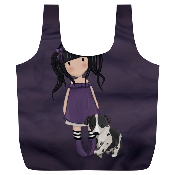 Dolly girl and dog Full Print Recycle Bags (L) 