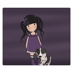 Dolly Girl And Dog Double Sided Flano Blanket (small)  by Valentinaart