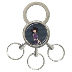 Dolly Girl And Dog 3-ring Key Chains by Valentinaart