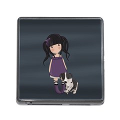 Dolly Girl And Dog Memory Card Reader (square) by Valentinaart