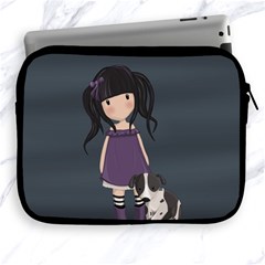 Dolly Girl And Dog Apple Ipad 2/3/4 Zipper Cases by Valentinaart