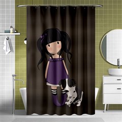 Dolly Girl And Dog Shower Curtain 48  X 72  (small)  by Valentinaart