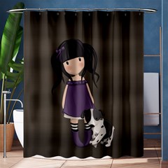 Dolly Girl And Dog Shower Curtain 60  X 72  (medium)  by Valentinaart