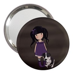 Dolly Girl And Dog 3  Handbag Mirrors by Valentinaart