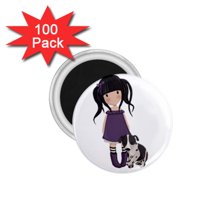 Dolly girl and dog 1.75  Magnets (100 pack) 