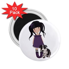 Dolly Girl And Dog 2 25  Magnets (10 Pack)  by Valentinaart