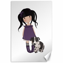 Dolly Girl And Dog Canvas 24  X 36  by Valentinaart