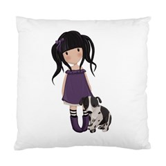 Dolly Girl And Dog Standard Cushion Case (two Sides) by Valentinaart