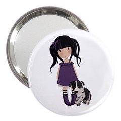 Dolly Girl And Dog 3  Handbag Mirrors by Valentinaart