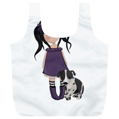 Dolly Girl And Dog Full Print Recycle Bags (l)  by Valentinaart