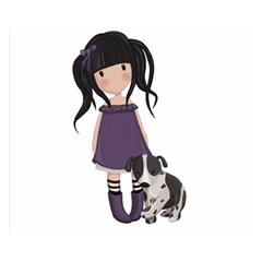 Dolly Girl And Dog Double Sided Flano Blanket (small)  by Valentinaart