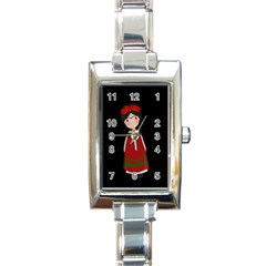 Frida Kahlo Doll Rectangle Italian Charm Watch by Valentinaart