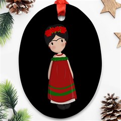 Frida Kahlo Doll Ornament (oval) by Valentinaart