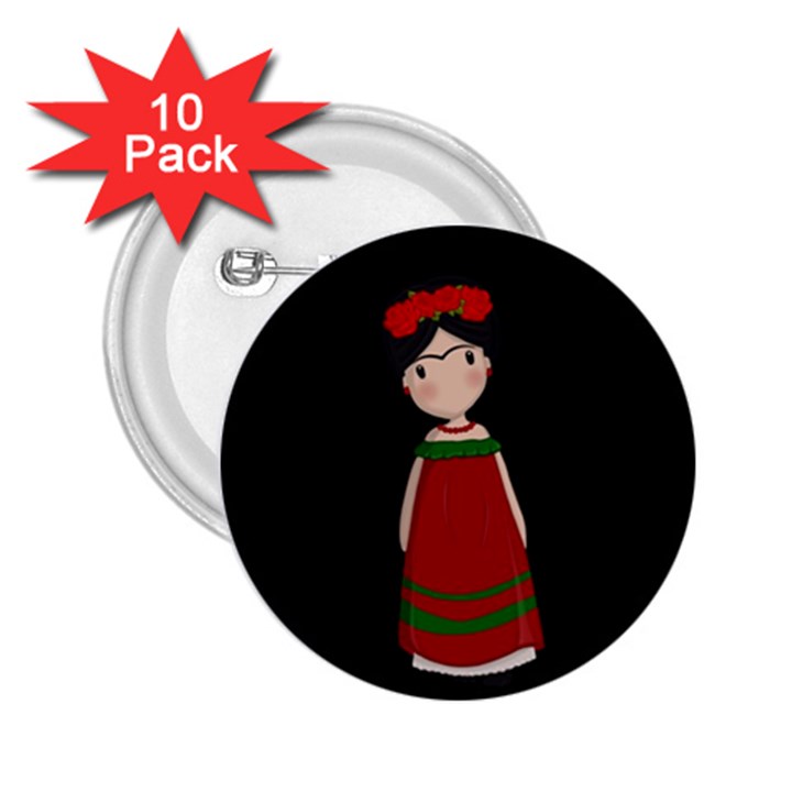 Frida Kahlo doll 2.25  Buttons (10 pack) 