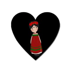 Frida Kahlo Doll Heart Magnet by Valentinaart