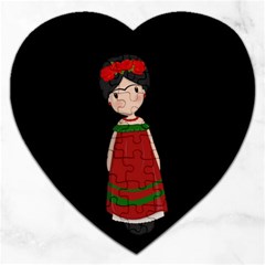 Frida Kahlo Doll Jigsaw Puzzle (heart) by Valentinaart