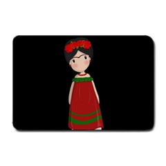 Frida Kahlo Doll Small Doormat  by Valentinaart