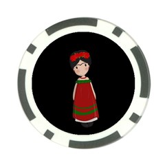 Frida Kahlo Doll Poker Chip Card Guard (10 Pack) by Valentinaart