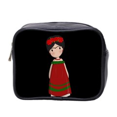 Frida Kahlo Doll Mini Toiletries Bag 2-side by Valentinaart