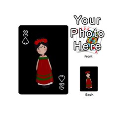 Frida Kahlo Doll Playing Cards 54 (mini)  by Valentinaart